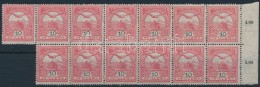 ** 1908 Turul 10f ívszéli 13-as Tömb (20.800++) / Mi 96X Block Of 13 - Other & Unclassified