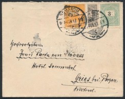 1900 3kr + Felezett 1kr + 3f Vegyes Bérmentesítés Levélen / Mixed Franking With... - Other & Unclassified