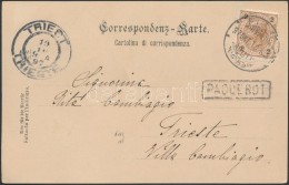 1897 Hajóposta Képeslap Osztrák Bélyeggel / Paquebot Postcard With Austrian Stamp... - Other & Unclassified