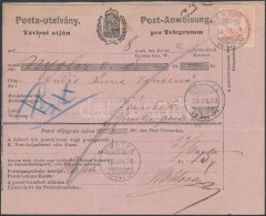 1876 Távirati Postautalvány 5kr Bélyeggel / Telegramm Money Order 'BÁRTFA' -... - Other & Unclassified