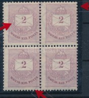 ** 1881 2kr II. Négyestömb Halvány Lemezjavításokkal / Block Of 4 With Retouches - Other & Unclassified