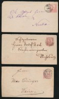 1871-1874 3 Db Díjjegyes Boríték Vasúti Bélyegzéssel / 3 PS-covers With... - Other & Unclassified