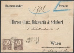 1871 Ajánlott Expressz Levél ElÅ‘lap 2 X Réznyomat 15kr Bérmentesítéssel... - Other & Unclassified