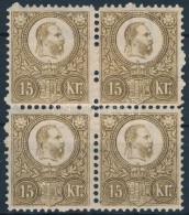 ** 1883 Újnyomat 15kr Postatiszta! Négyestömb /  Reprint ND 12 MNH Block Of 4 - Other & Unclassified