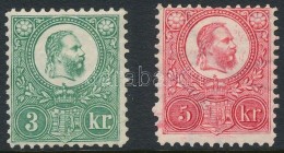 ** * 1883 3kr, 5kr újnyomat / Mi ND9-10 - Other & Unclassified