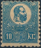 * 1871 KÅ‘nyomat 10kr Sötétkék, II. Típus, Centrált, Falcos, Barnult Gumi / Mi 4,... - Other & Unclassified