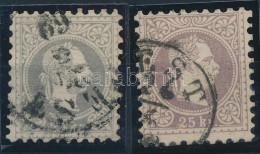 O 1867 2 Db 25kr Szürkésibolya és Barnásibolya (115.000) / Grey-violet, Brown-violet,... - Other & Unclassified