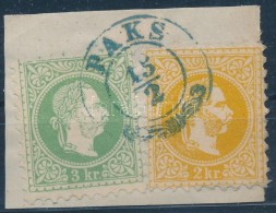 1867 2kr + 3kr Kivágáson / On Cutting Kék/blue 'PAKS' - Other & Unclassified