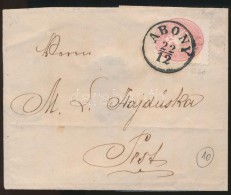 1866 5kr Levélen / On Cover 'ABONY' - Pest - Other & Unclassified