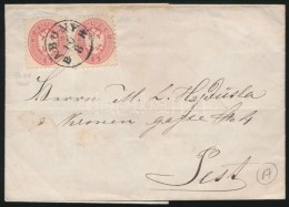 ~1865 2 X 5kr Levélen / On Cover 'ABONY B.H.' - Pest - Other & Unclassified