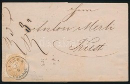 1865 15kr Levélen / On Cover 'SISSEK Bahnhof' - 'TRIEST' - Other & Unclassified