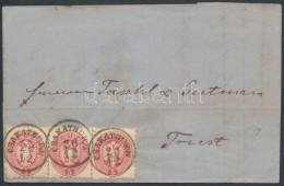 1865 3 X 5kr Levélen / On Cover 'CSAKATHURN' - 'TRIEST' - Other & Unclassified