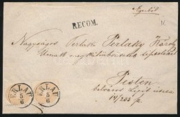 ~1864 15kr Pár Ajánlott Levélen / Pair On Registered Cover 'ERLAU' - Pest - Other & Unclassified