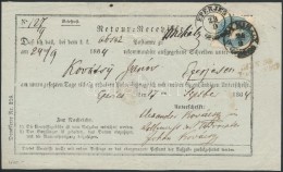 1864 10kr Tértivevényen Ajánlott LevélrÅ‘l /  / Retour Recepisse 'NAGY MIHÁLY' -... - Other & Unclassified