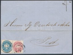 1864 Vegyes Bérmentesítés: 1863 10kr + 1864 5kr Levélen / Mixed Franking On Cover... - Other & Unclassified