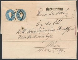 1862 2 X 15kr Ajánlott Levélen / On Regstered Cover 'TEMESVÁR' - 'WIEN' (hátoldal... - Other & Unclassified