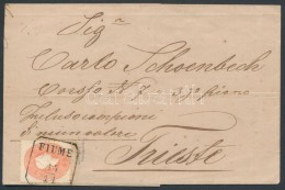 ~1861 5kr Festékfoltos Bélyeg Levélen / 5kr Stamp With Paintspots On Cover 'FIUME' - 'TRIEST'... - Other & Unclassified