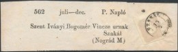 1861 Barnáslila Hírlapbélyeg Teljes Címszalagon / Brownlilac Newspaper Stamp On... - Other & Unclassified