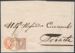 1861 1858 10kr és 1861 5kr Levélen / Mixed Franking On Cover 'ALT GRADISKA' - 'OKUCANE'- 'ESSEGG' -... - Other & Unclassified