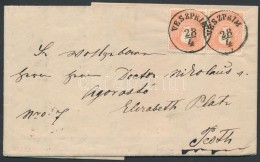 1860 2 X 5kr II Levélen / On Cover 'VESZPRIM' - 'PESTH Früh' - Other & Unclassified