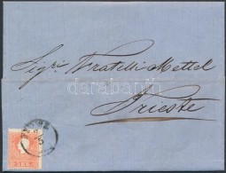 1860 5kr I Levélen / On Cover 'FIUME' - 'TRIEST' - Other & Unclassified