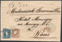 1859 10kr + 15kr Levélen Franciaországba / On Cover To France 'PESTH' - 'PARIS' - Other & Unclassified