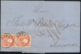 1859 2 X 5kr I. Levélen / On Cover 'DEVA' - 'TEMESVÁR' - Other & Unclassified