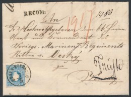 1859 15kr II + A Hátoldalon Bontásnál Eltépett 10kr II Nagy Andráskereszt... - Other & Unclassified