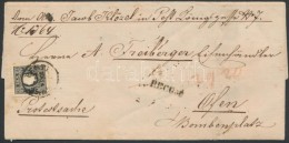 1859 3kr II + 5kr II Helyi Ajánlott Levélen / On Registered Local Cover 'PESTH Abends' - 'OFEN' (az... - Other & Unclassified