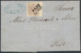 1856 6kr Jobb ívszél 5 Mm Levélen / On Cover 'BAJA' - 'PESTH / Früh' - Other & Unclassified