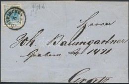 1855 9kr Levélen / On Cover 'FÜNFKIRCHEN' - Gratz - Other & Unclassified