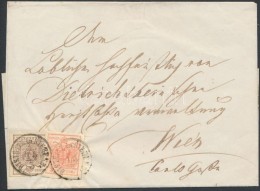 ~1855 3kr + 6kr Levélen / On Cover 'BISTRITZ In SIEBENB.' - 'CLAUSENBURG' - 'WIEN' - Other & Unclassified