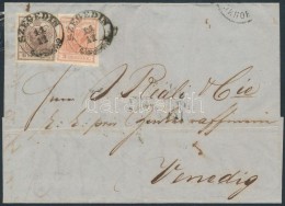 1851 3kr + 6kr Levélen / On Cover 'SZEGEDIN' - 'SÜDBAHNHOF WIEN' - 'VENEZIA' - Other & Unclassified