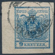 O 1850 9kr HP. Type III.; Széles ívszél / Margin 6,5 Mm; 'VUKOVÁR' - Other & Unclassified