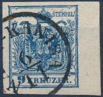 O 1850 9kr MP. Type III.; Széles ívszél / Margin 6 Mm, '(NAGY)-KANISA' - Other & Unclassified