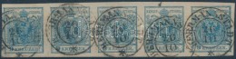 O 1850 9kr ötöscsík / Stripe Of 5 'HERRMANNSTADT' (pici Saroktörés 1 Bélyegen /... - Other & Unclassified