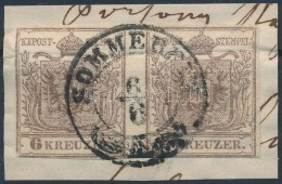 1850 6kr Vízszintes Pár HP Type III. / Horizontal Pair; Liliputi Vágással / With... - Other & Unclassified