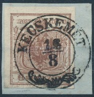 1850 6kr HP. Type I.; Lemezhiba A 'KKPOST'-ban / Plate Flaw 'KECSKEMÉT' - Other & Unclassified