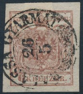 O 1850 6kr Hellrotbraun / Light Reddish Brown; HP. Type III. Spätdruckt (késÅ‘i Nyomat); Lemezhiba:... - Other & Unclassified