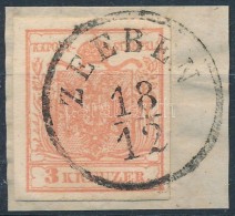 1850 3kr MP. Type III.; 'ZEEBEN', Signed:  Ferchenbauer (Gudlin 350p) - Other & Unclassified