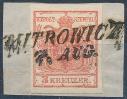 1850 3kr HP. Type I. 'MITROWICZ' (Gudlin 100p) - Other & Unclassified