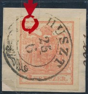 1850 3kr HP Lemezhibával / Plate Variety 'HUSZT' - Other & Unclassified