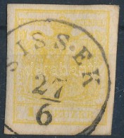 O 1850 1kr Krómsárga / Chrome Yellow HP Papierkorn 'SISSEK' - Other & Unclassified