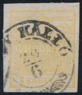 O 1850 1kr Világos Aranysárga / Light Gold Yellow MP '(NAGY) KÁLLÓ' Certificate,... - Other & Unclassified