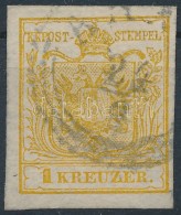 O 1850 1kr Kadmiumsárga Finomnyomat/ Cadmium Yellow HP III.  Fine Print With Plate Flaw 'ARA(D)'... - Other & Unclassified