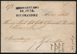 1845 Portós Levél / Unpaid Cover 'HERMANSTADT' + 'RECOMANDIRT' - Pohorella - Other & Unclassified