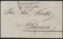 1841 Portós Levél / Unpaid Cover 'WARASDIN' - 'DEBRECZIN' - Other & Unclassified