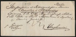 1841 Portós Levél / Unpaid Cover Kék / Blue 'F. OFEN' - 'UNGHVAR' - Other & Unclassified