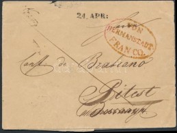 1839 Felportós Levél Romániába / Cover With Half Postage Due To Romania Piros / Red... - Other & Unclassified