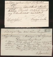 1835-1849 2 Db Levél KülönbözÅ‘ 'PÁPA' Bélyegzéssel Veszprémbe /... - Other & Unclassified